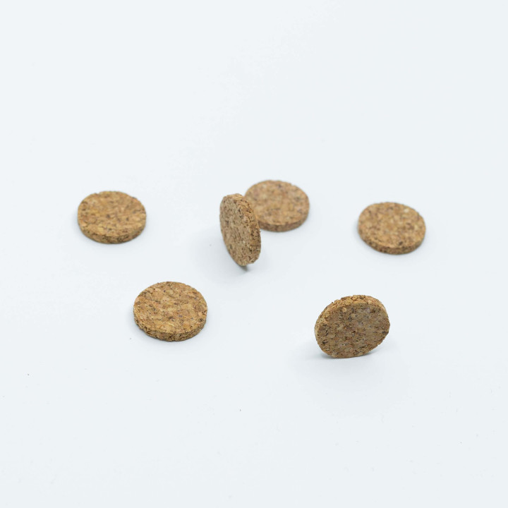 Möbeltassar, självhäftande, runda i kork